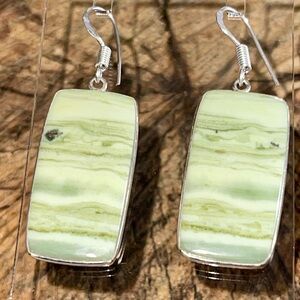 Green Larsonite Earrings 1 7/8”